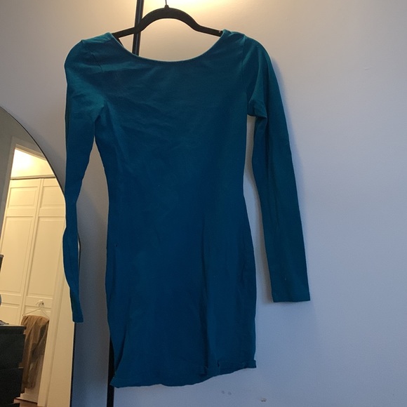 Cross Back Blue Body Con - Picture 2 of 2